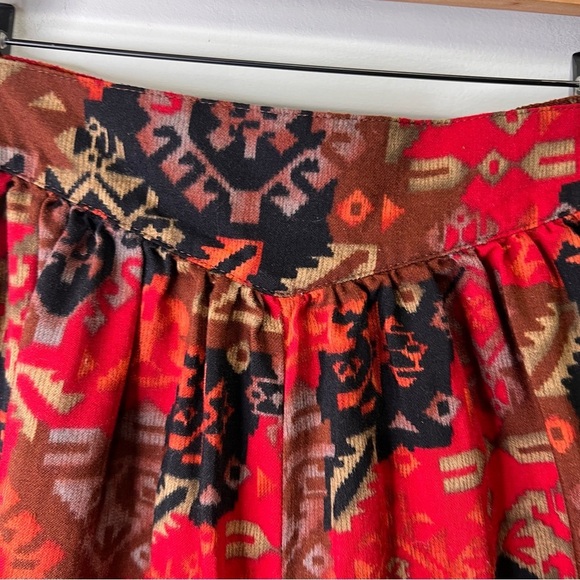 Vintage Saks Fifth Avenue Palazzo Pants Wide Leg Cropped Aztec Southwestern - Picture 5 of 10